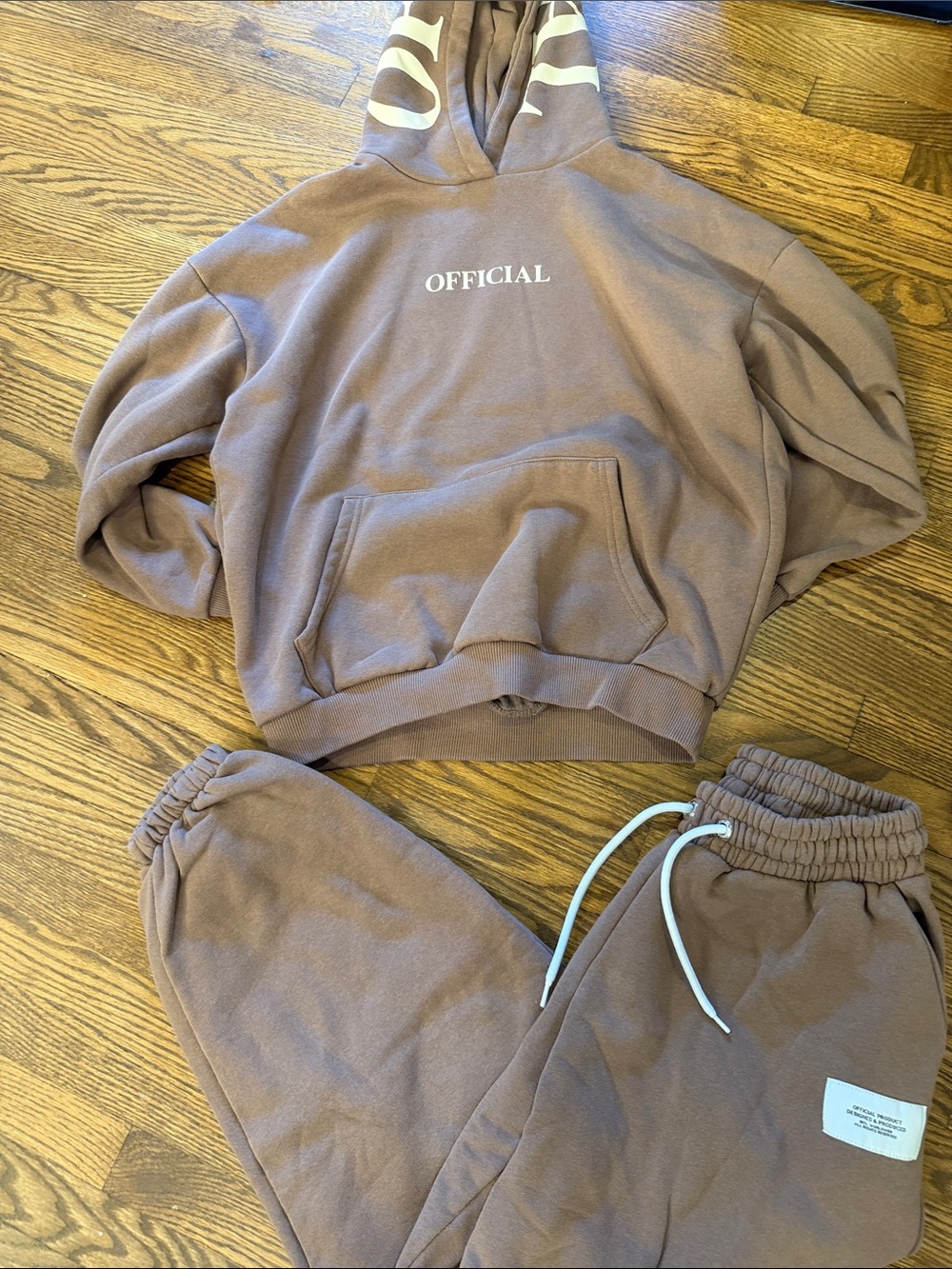 Boohoo Brown Cropped Hoodie and Sweatpants Size XS